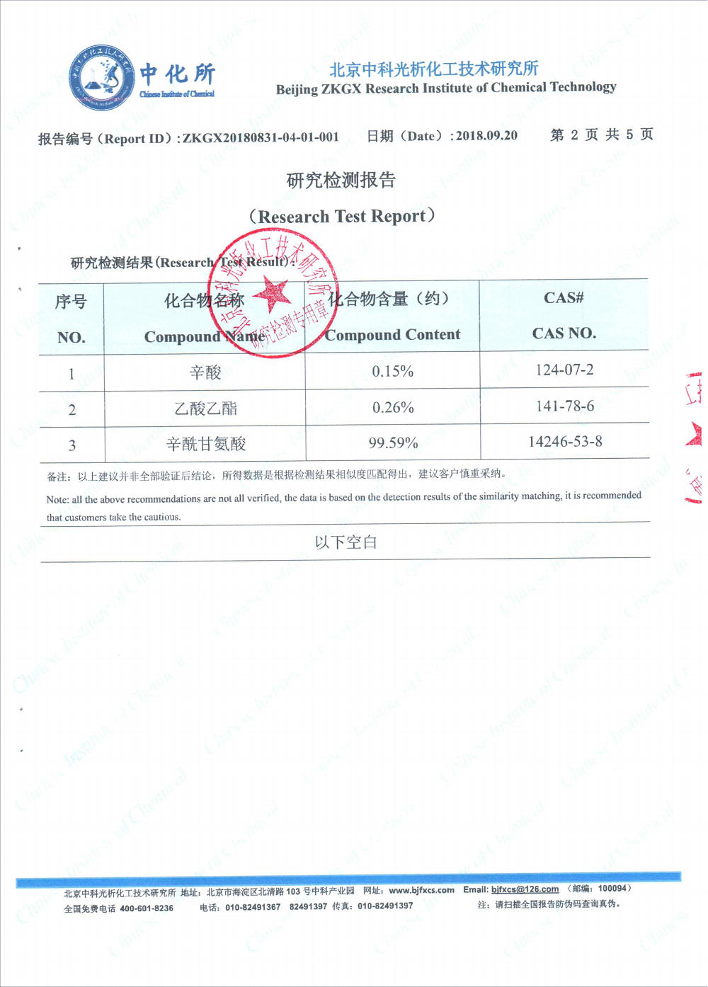 KS26辛酰甘氨酸-成分檢測2018_01
